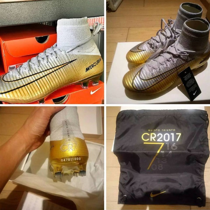 "آس" تنشر صور حذاء رونالدو الجديد "المرصع بالذهب"