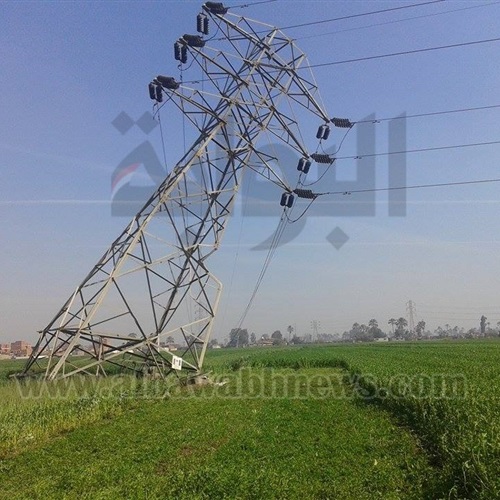 البوابة نيوز: بالصور.. تفجير برج كهرباء «ضغط عالي» في مدينة كفر شكر
