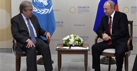 بوتين وجوتيريش يؤيدان حل الدولتين لإنهاء النزاع الفلسطيني الإسرائيلي